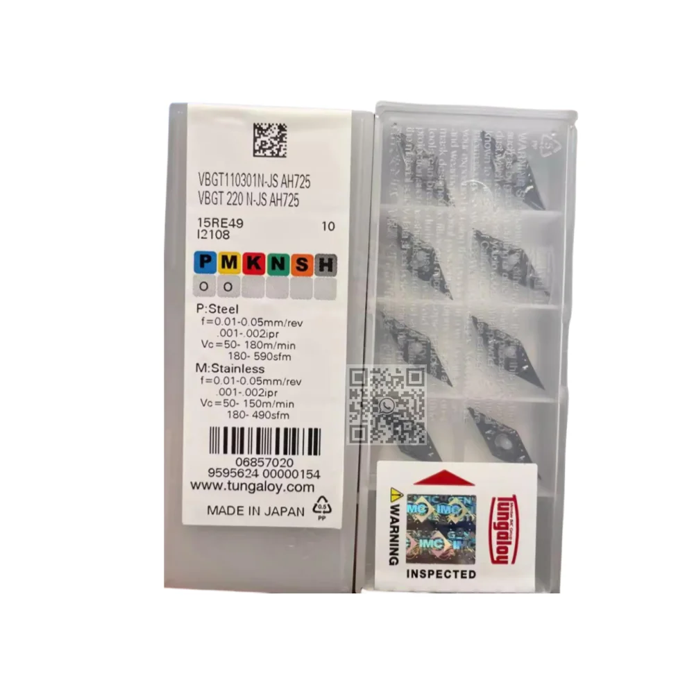 

TUNGALOY VBGT110302N-JS VBGT110304N-JS VBGT110302FN-JS VBGT110304FN-JS AH725 SH725 Carbide Insert VBGT Inserts