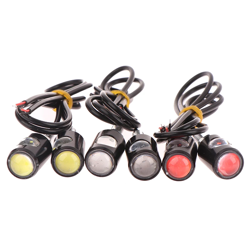 New 2Pcs Motorcycle License Plate Light DC12V Led Car Tail Bulb Lens High Power Screw Bolt Bulbs Lamps Motorbike Accessories