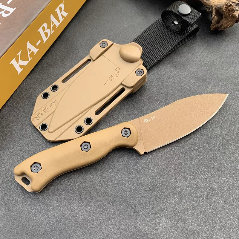 BK-19 Multi-functional wilderness camping mountaineering hunting knife Set up tent straight knife Bread slice sharp fruit knife