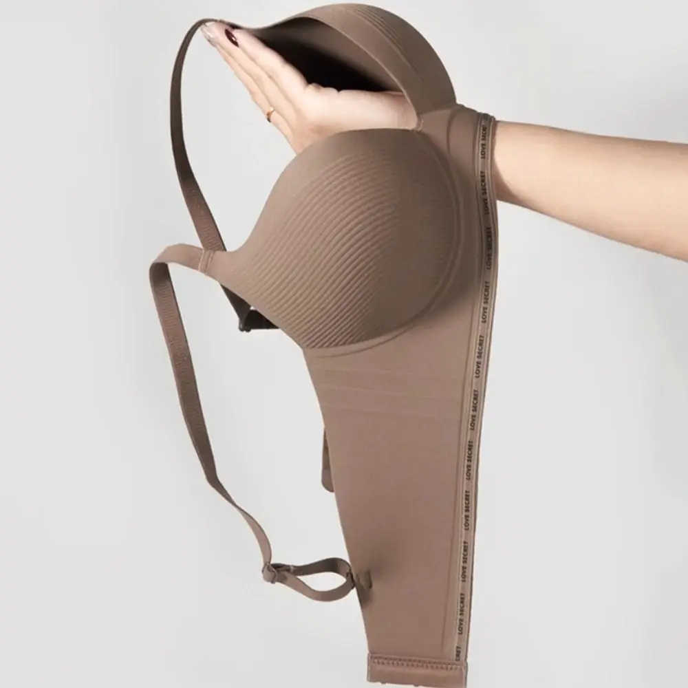 Модный беспроводной бюстгальтер с английской буквой и глубоким V-образным вырезом, противоударный, противопровисающий, нижнее белье с эффектом пуш-ап, облегающие бесшовные бюстгальтеры, спортивные