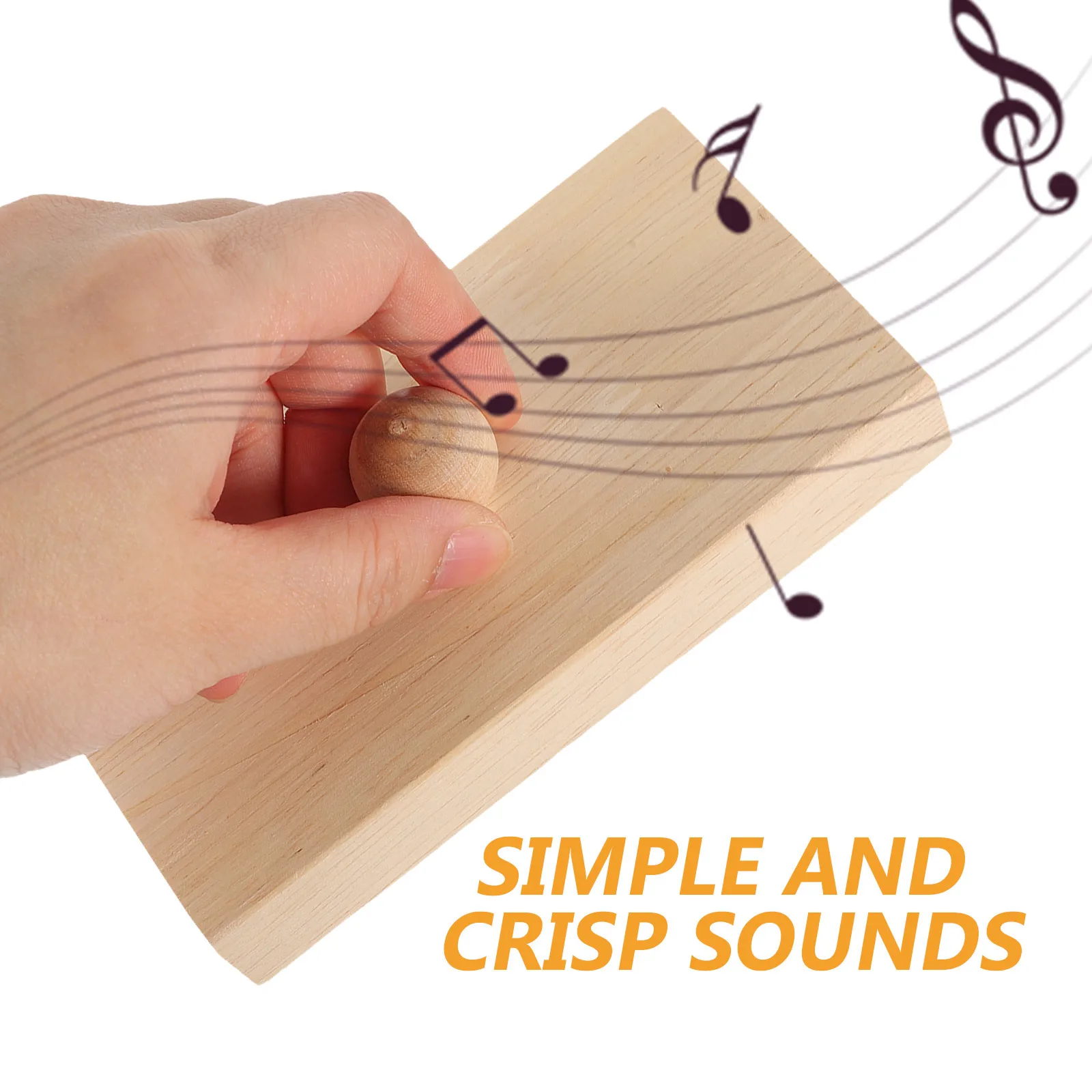 

1 Pair Wooden Castanets Finger Percussion Rhythm For Kids Musical Education Instrument Children Sensory Development