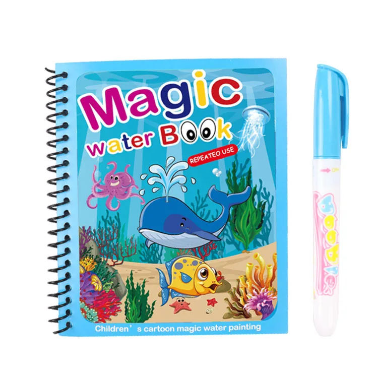Libro de colorear reutilizable con imagen de agua mágica para niños, libro de dibujo sensorial para Educación Temprana, regalo de cumpleaños, gran oferta