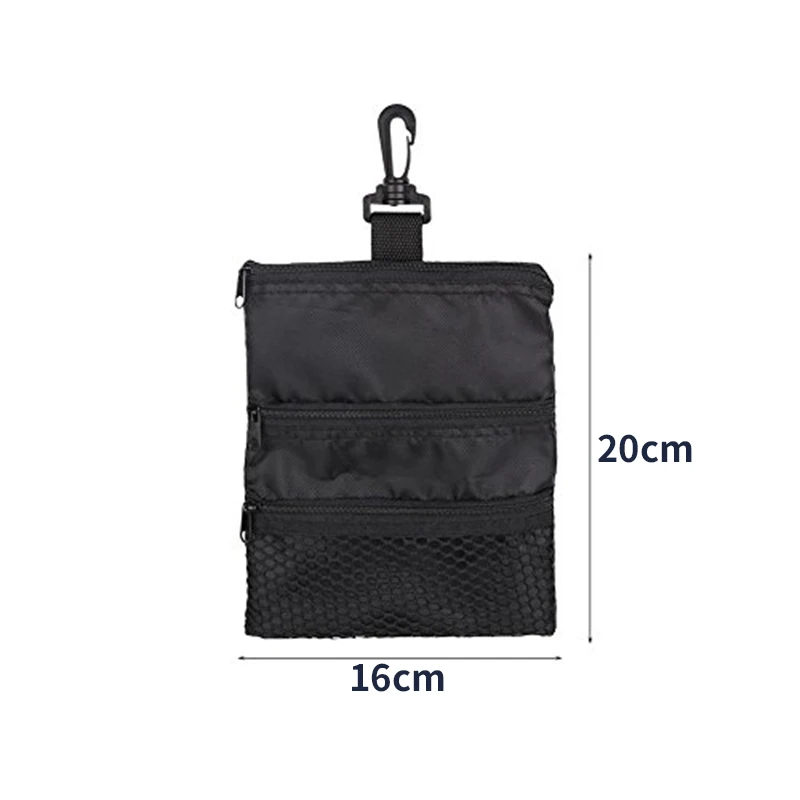 Golf Tee Pouch Multi-Pocket Zipper Golf Ball Tee Handbag Portable Golf Ball Accessories Pouch