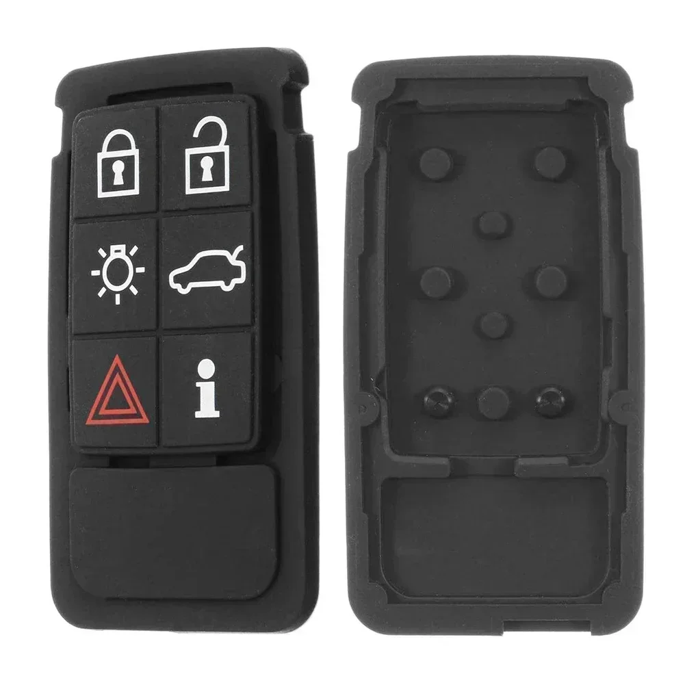 Replacement 6 Button Rubber Pad Key Shell For Volvo XC60 XC 70 V70 S60 S80 Flip Remote Car Key Fob Case Cover Key Shell