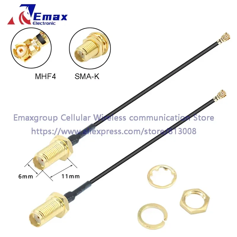 

10 шт. MHF4 к SMA гнездовой RF кабель передачи косичка для модуля M.2 RM520GN-GL FM350-GL EM160R-GL FM190-GL SIM7600G-H