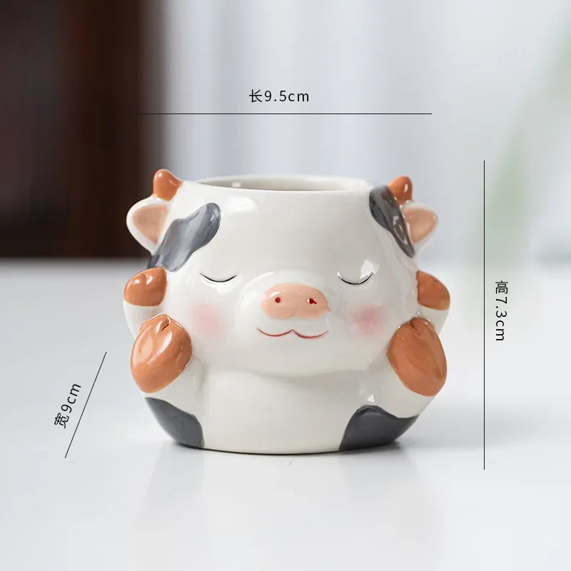 

Fox/ Cow/ Little Yellow Duck/ Elephant Ceramic Flowerpot, Fashionable Simple Succulent Potted Plant, Home Garden Decoration