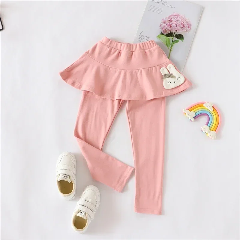 Kinderleggings für Babymädchen, Niedliche Spitzen-Prinzessinnen-Leggings mit Rock, Frühling Herbst Einfarbige Baumwoll-Kinderhosen – Detail 33