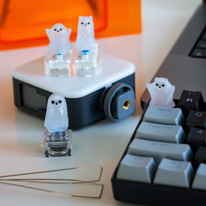 Transparent Ghost Cat Keycap Creative Cute DIY Game Mechanical Keycap Personalized Transparent Cherry MX Shaft Keycap