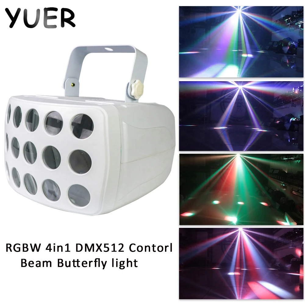 RGBW DMX512 Control LED Beam Butterfly Stage Light Strobe Effect Disco DJ Disco Bar KTV Lighting Par Wedding Decoration Lamp