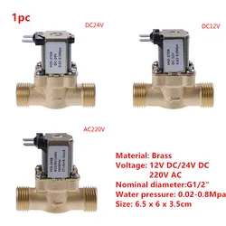 1PC DC 12V 24V AC 220V G1/2'' Brass Electric Solenoid Valve For Solar Water Heater