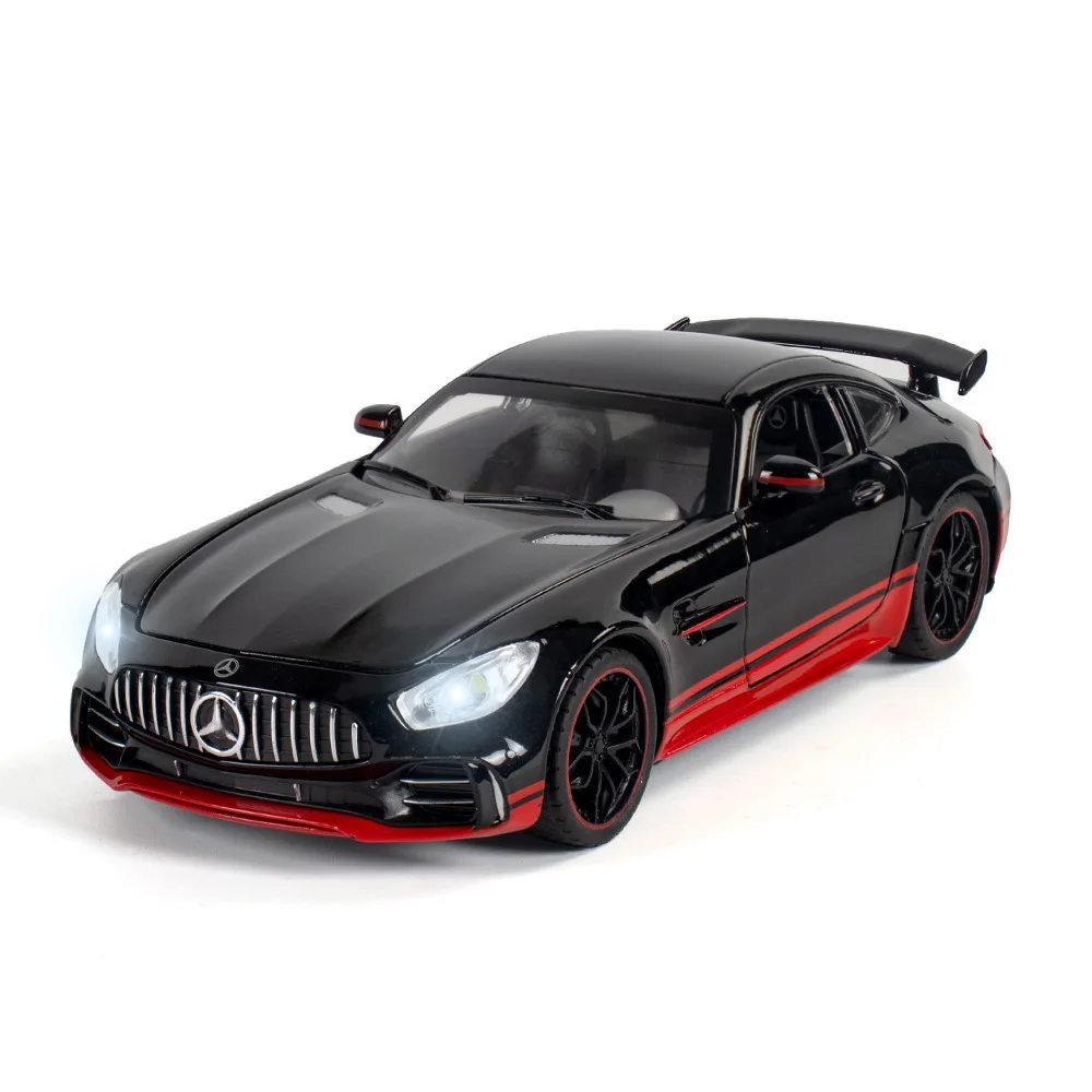 1:24 Mercedes-Benz AMG GTR  Sports Alloy Car Model Metal Children Diecast Toy Car Simulation Sound & Light Gift For Boy A84