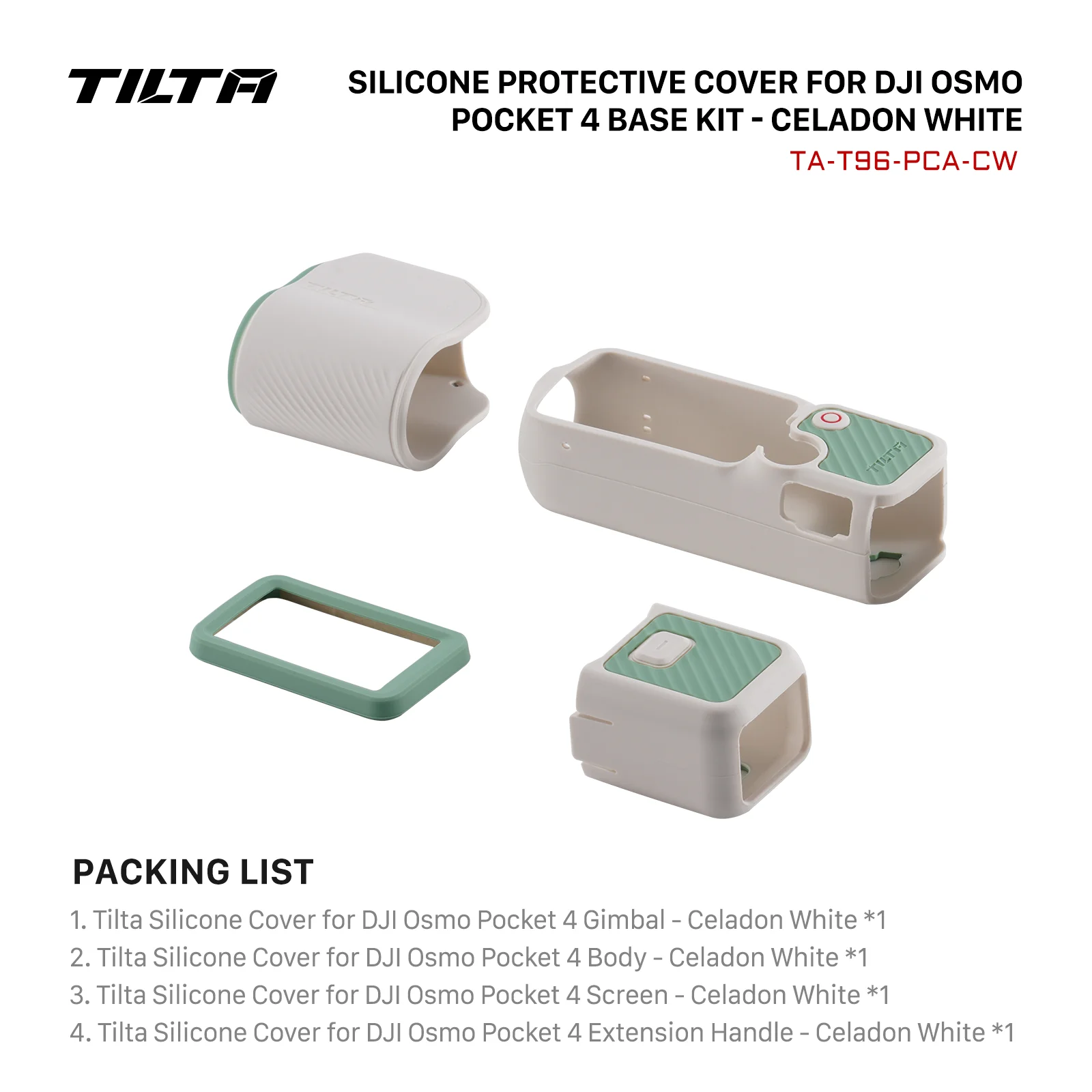 TILTA voor DJI Osmo Pocket 4 accessoires Siliconen beschermhoeskit met camera- en schermhoes Lensdop TA-96