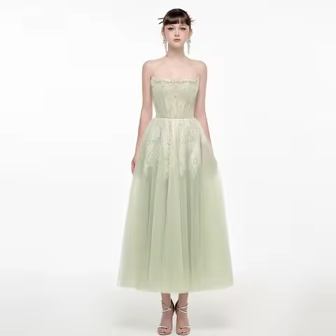 TLIT Fairy Candy Color Tulle Evening Dress Arabic Strapless Wedding Party Dress Women Customized Satin With Crystal Prom Gowns