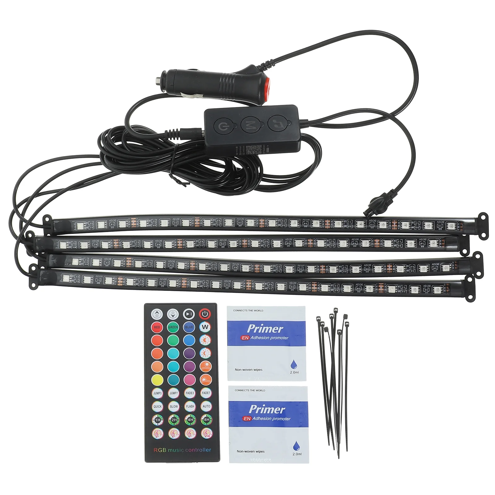 Lights for Decoration LED Car Interior Bar Remote Control App Adjustable-72led One to Four inside Lighting Atmosphere Miss