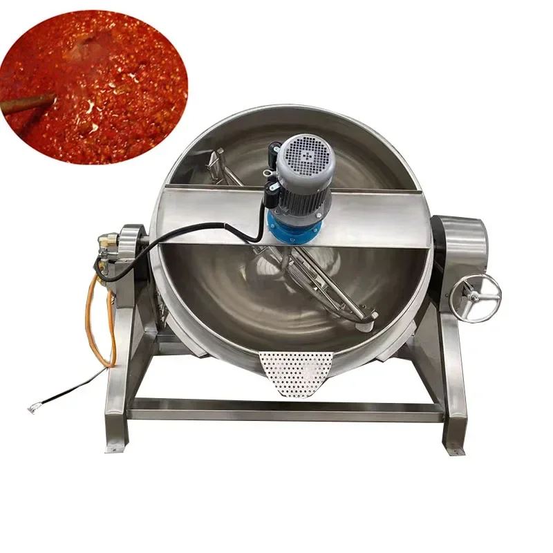 100 Liter Industrial Jacketed Cooking Kettle With Agitator Steam  Jacketed Cooking Mixer Pot
