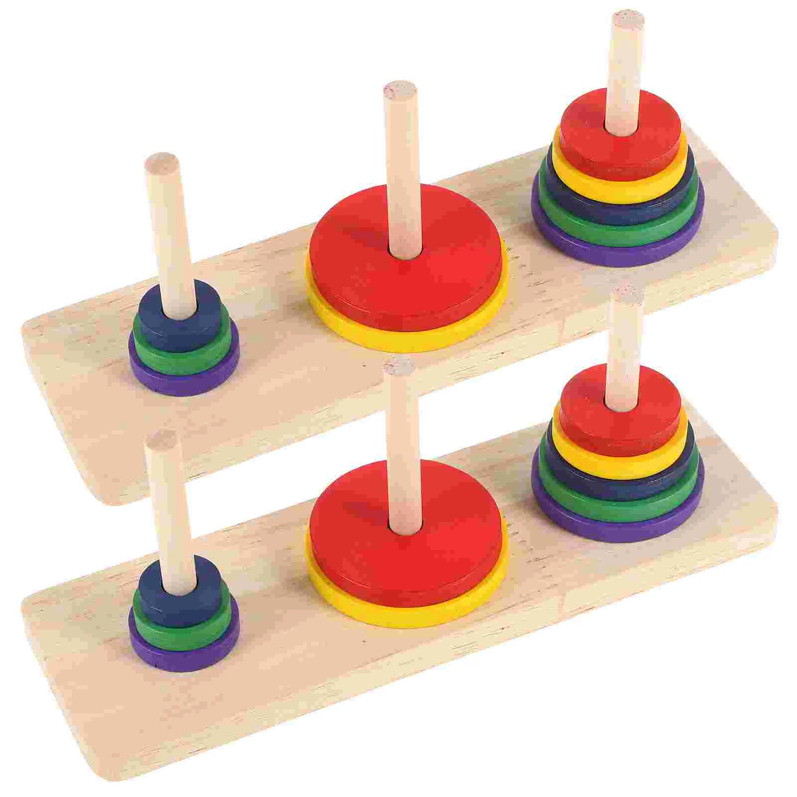 Toy Wood Brain Puzzle Wooden Hanoi of Tower Intellectual Small Board Game Unlock Lu Ban Ball