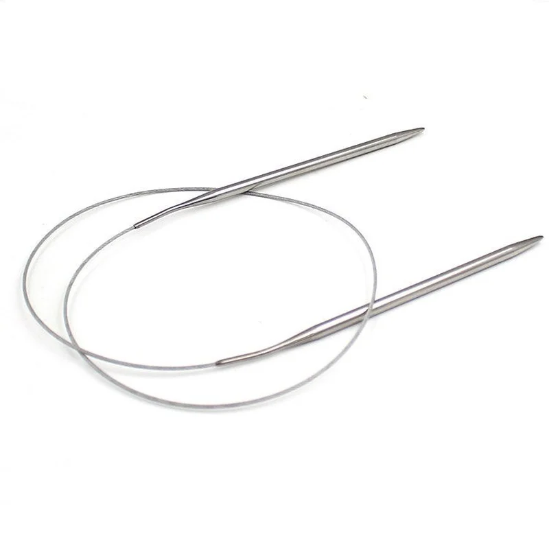 

1pcs Sweater Knitting Needle Stainless Steel Ring Needle 80cm Weaving Circular Knitting Needlework Kits DIY Knitted Tool