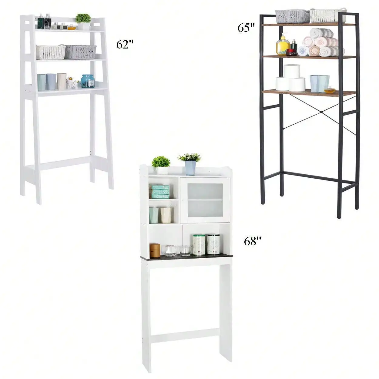 Bathroom Space Saver Over The Toilet 3 Tier Storage Shelf Caddy Organizer Rack