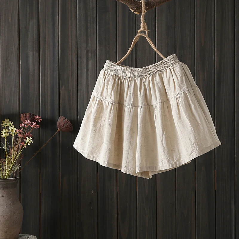 ハイウエスト A ライン コットン リネン ワイドレッグ パンツ レディース 夏 カジュアル オルトス プラス サイズ スリミング 五分丈ズボン