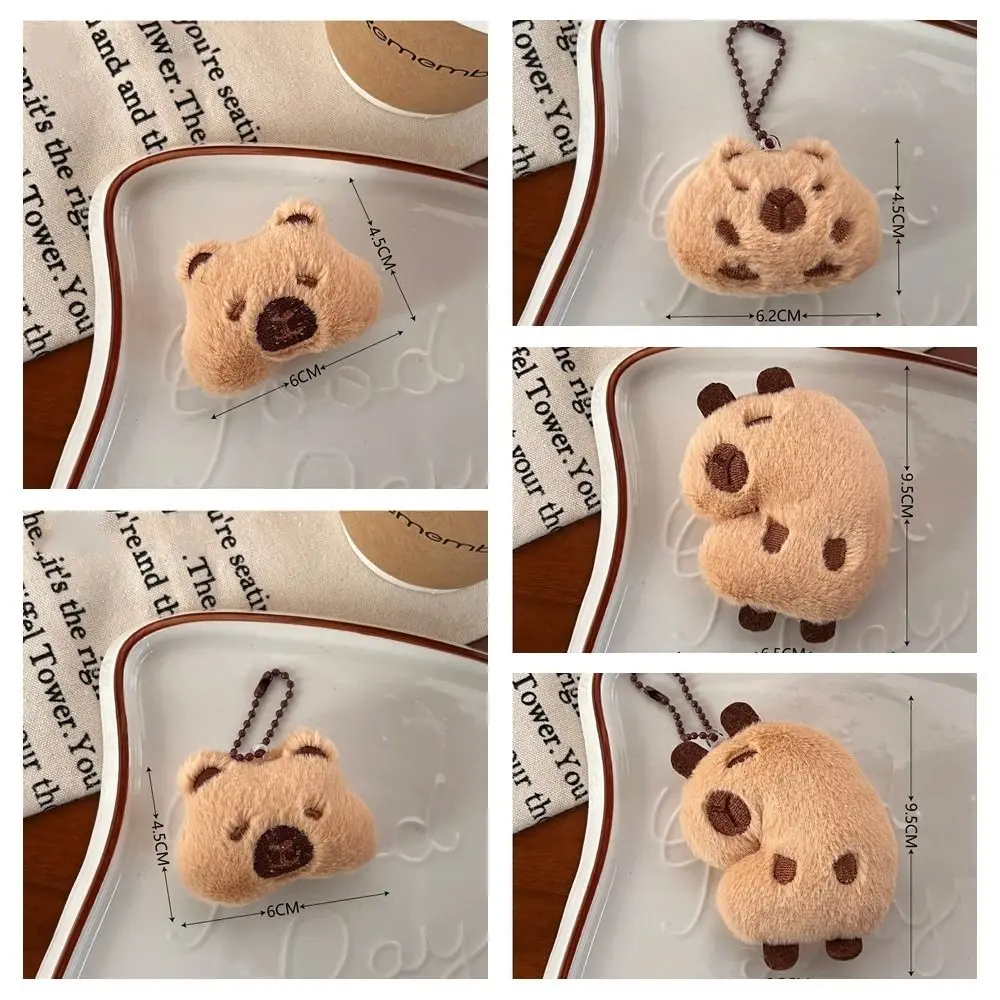 Porte-clés Capybara de dessin animé, broches en peluche douce, pendentif cochon d'inde, clé de voiture