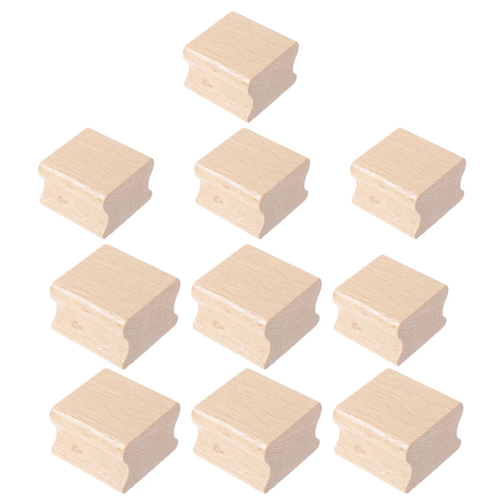 

10 Pcs Beech Seal Material Cards Making Stamp Diy Letter Stamps Vintage Blank Stamper Wood Decorative