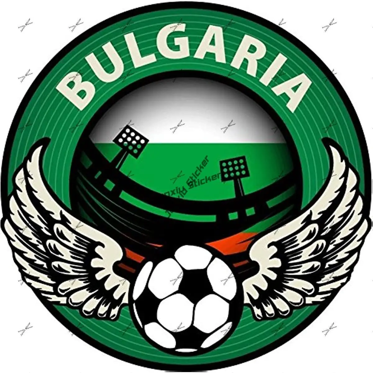 Pegatina deportiva de fútbol de Europa, Bandera de alas de fútbol de Bulgaria, calcomanía de Bulgaria para coches, SUV, parachoques, espejo retrovisor de coche, accesorios de PVC