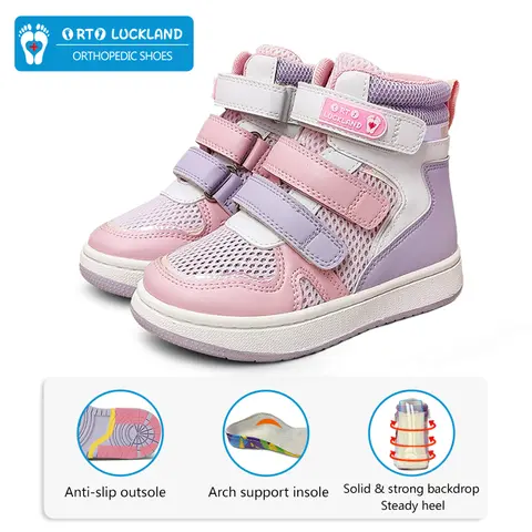 Ortoluckland Bambini Scarpe Casual Bambini Flatfoot Scarpe Da Ginnastica Ortopediche Primavera Moda Tipsietoes Stivali In Maglia Per Le Ragazze Da 3 A 14 Anni