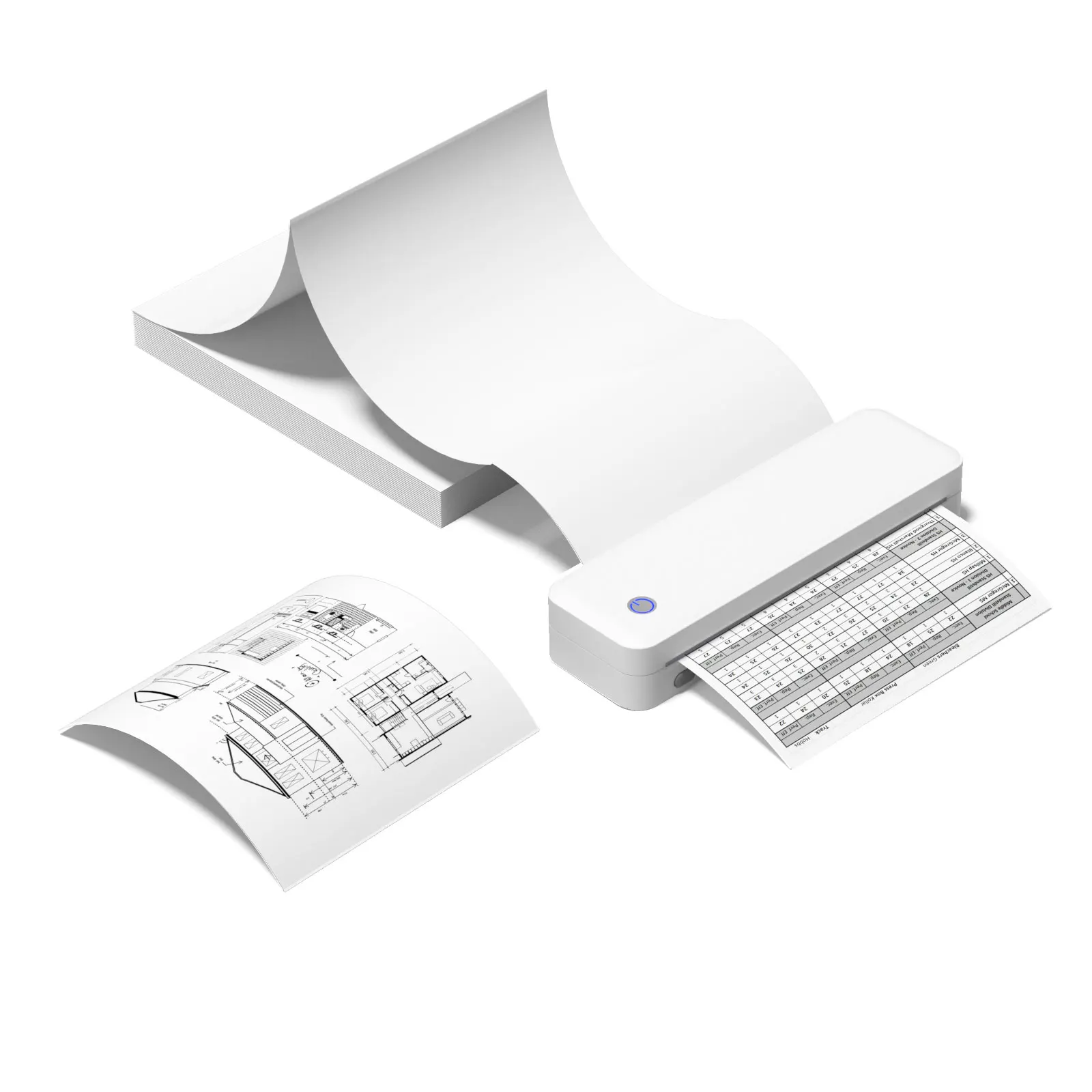 

Wholesales 203DPI A4 Portable Mini Document Thermal Printer USB Bluetooth Wireless Photo Thermal Receipt Printer