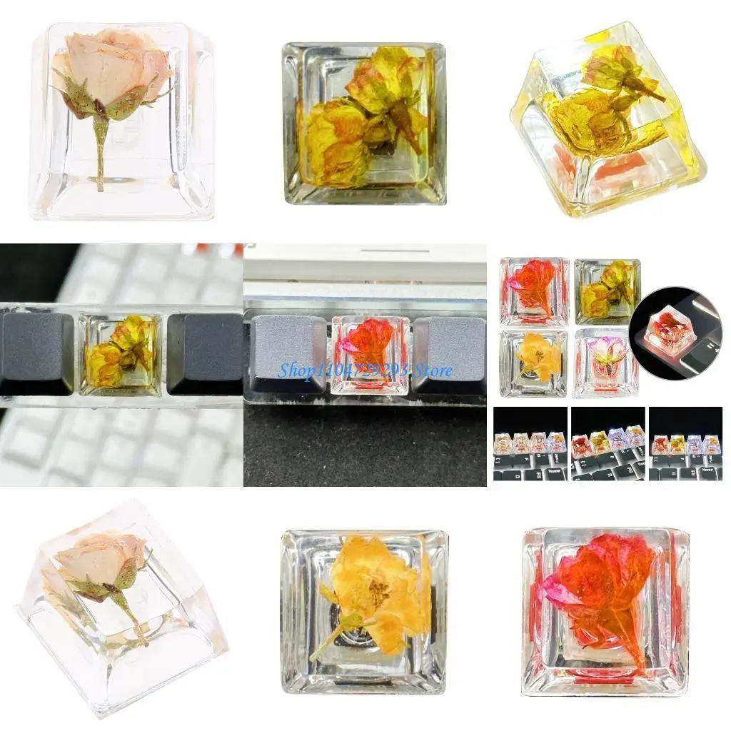 

Y2GD Translucently Resin Keycap Flowers Backlights Keycaps for Mechanical Keyboard