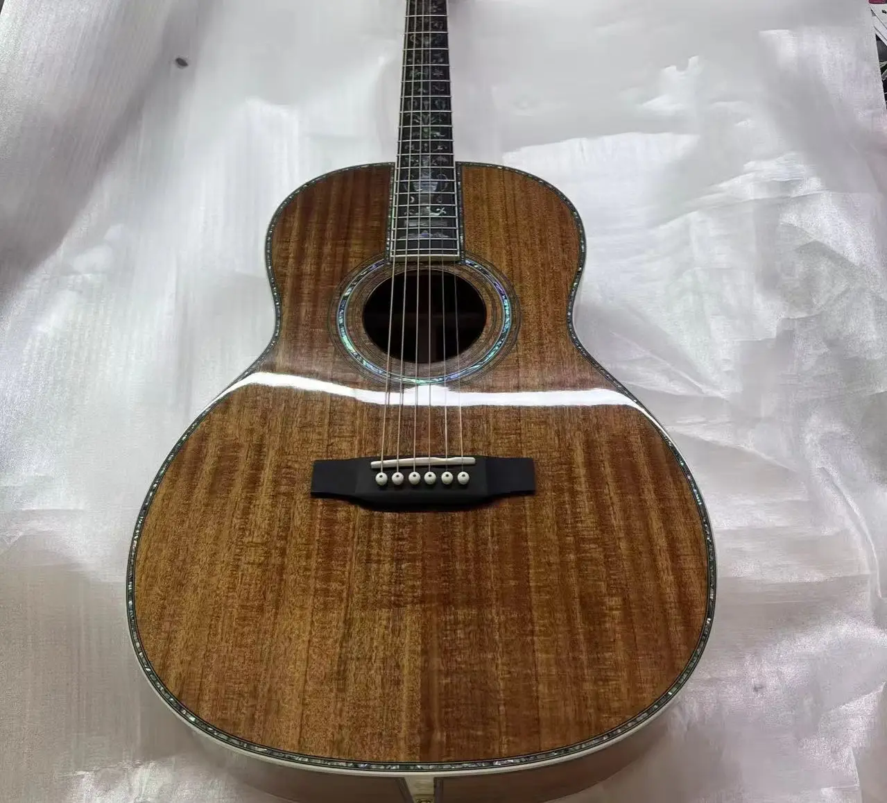 

Professional Performance, 000 style 45 version Acoustic Guitar, Brown Natural KOA Wood Color, High-end Version, Vase Inlaid Fing