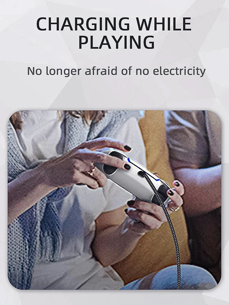 DATA FROG 1 m/2 m/3 m Ladekabel für PS5/Xbox Serie S X Controller USB Typ C Netzkabel für PS5 Gamepad Zubehör – Detail 8