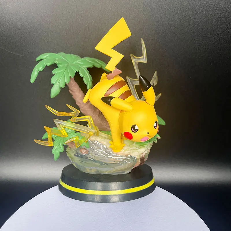 Anime Pokemon Figur Szenenmodell Pikachu Puppe Actionfigur PVC-Statue Kinderspielzeug PVC-Sammlung Schreibtischdekoration Geburtstagsgeschenk