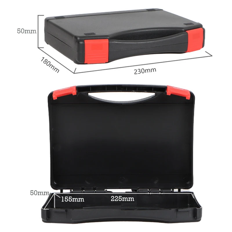 สีดํากล่องเก็บเครื่องมือกระเป๋าเดินทางพลาสติกแบบพกพาชิ้นส่วนฮาร์ดแวร์อเนกประสงค์กล่องซ่อมเครื่องมือสกรูOrganizerกรณี