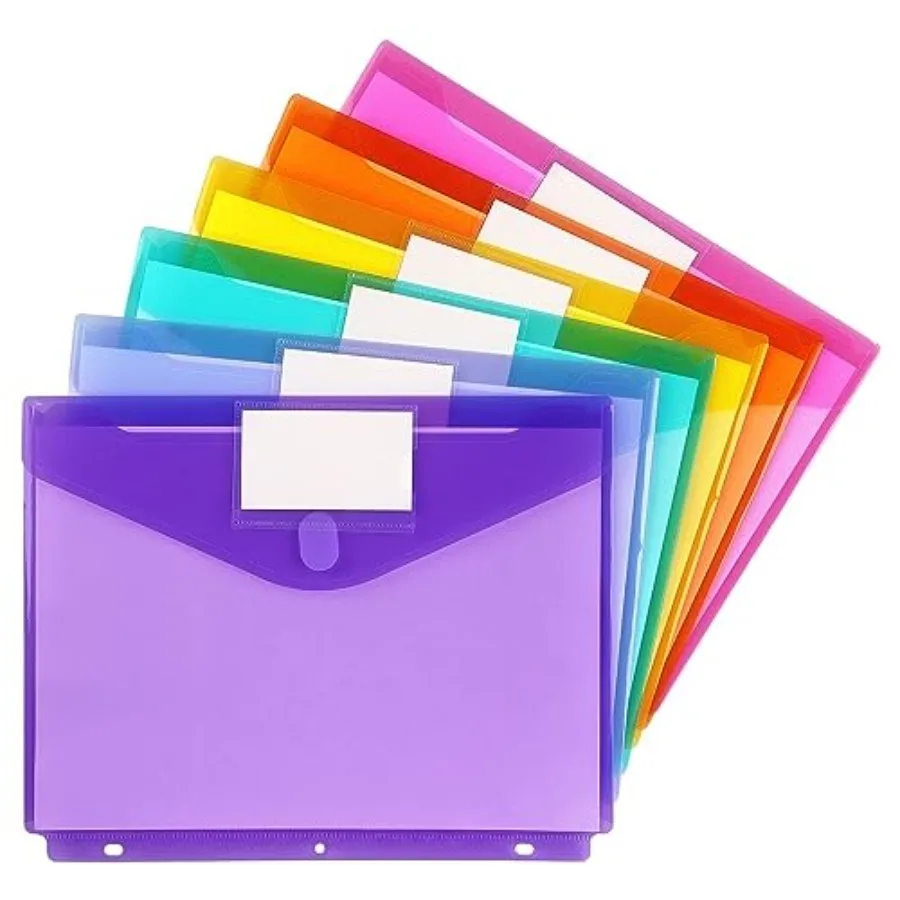 

6 Pack Binder Pocket, Binder Folders with Label, Binder Organizer, Binder Pockets for 3 Ring Binder, Letter Size, Assorted Colo