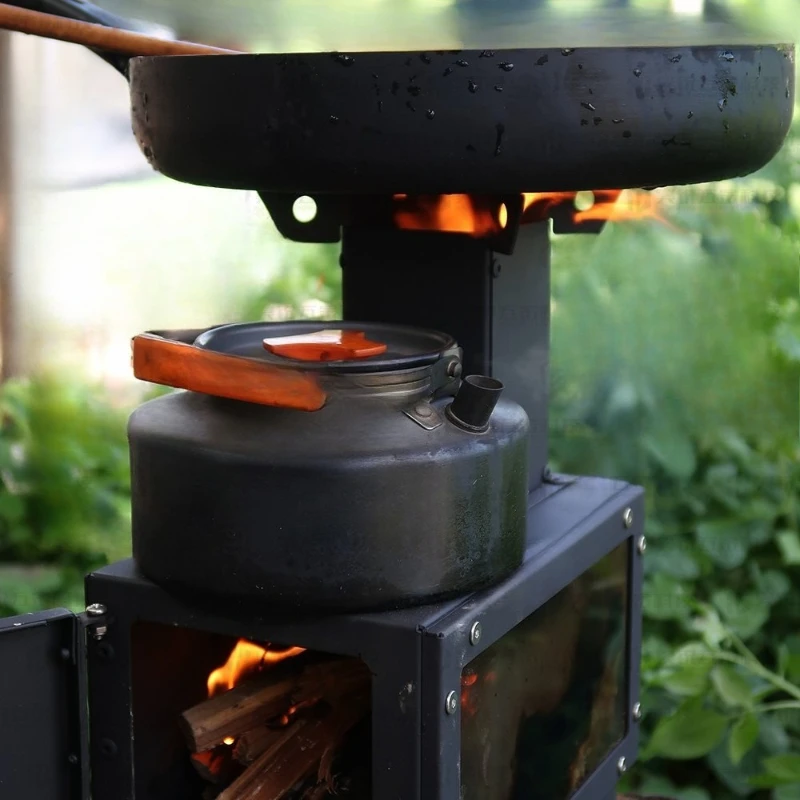 

Stainless steel mini , outdoor camping wood , barbecue stove rocket stove, portable picnic tools