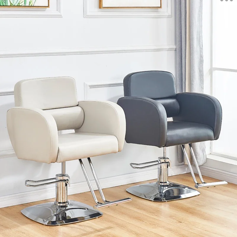 

Minimalist Elegant Barber Chair White Aesthetic Fashionable Swivel Chair Modern Comfy Cadeira De Salão De Cabeleireiro Furniture