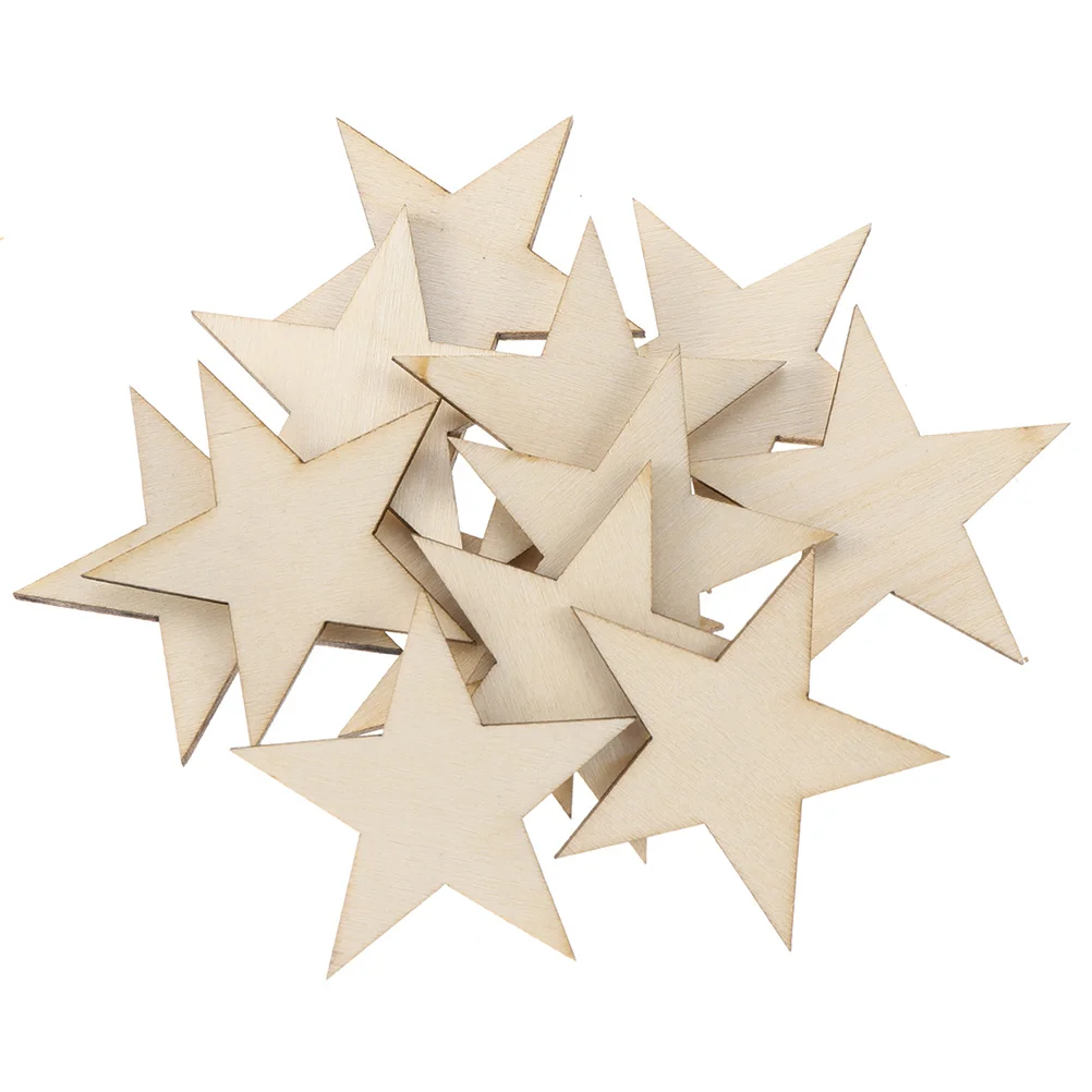 

100Pcs 30Mm Wooden Star Ornaments Creative DIY Craft Accessories for Festivals Weddings Gatherings Wood Star Ornament