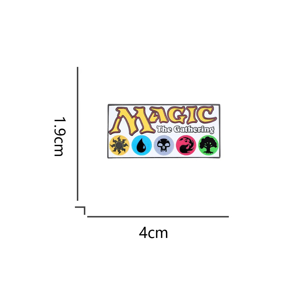 Magic: The Gathering Logo Lapel Pin Crazy Cool Card Game بروش مجوهرات الهالوين القوطية هدية رائعة للاعبين #2