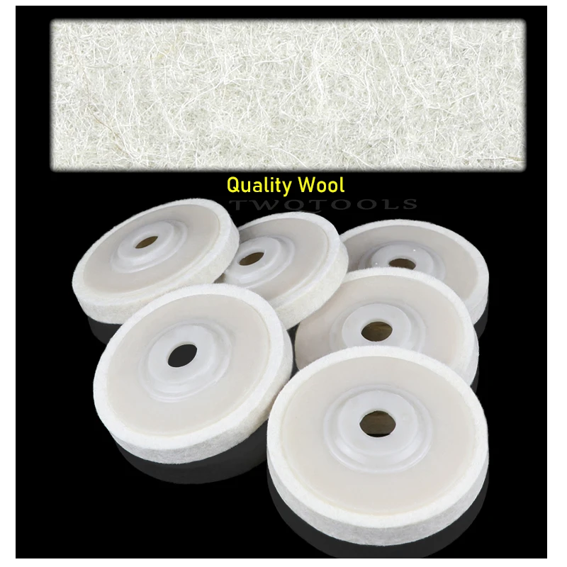 4 Inch Wolvilt Polijstschijf Buffing Pads voor Haakse Slijper Reinigingswiel voor Metaal 100mm x 16mm Schurende Polijsttool