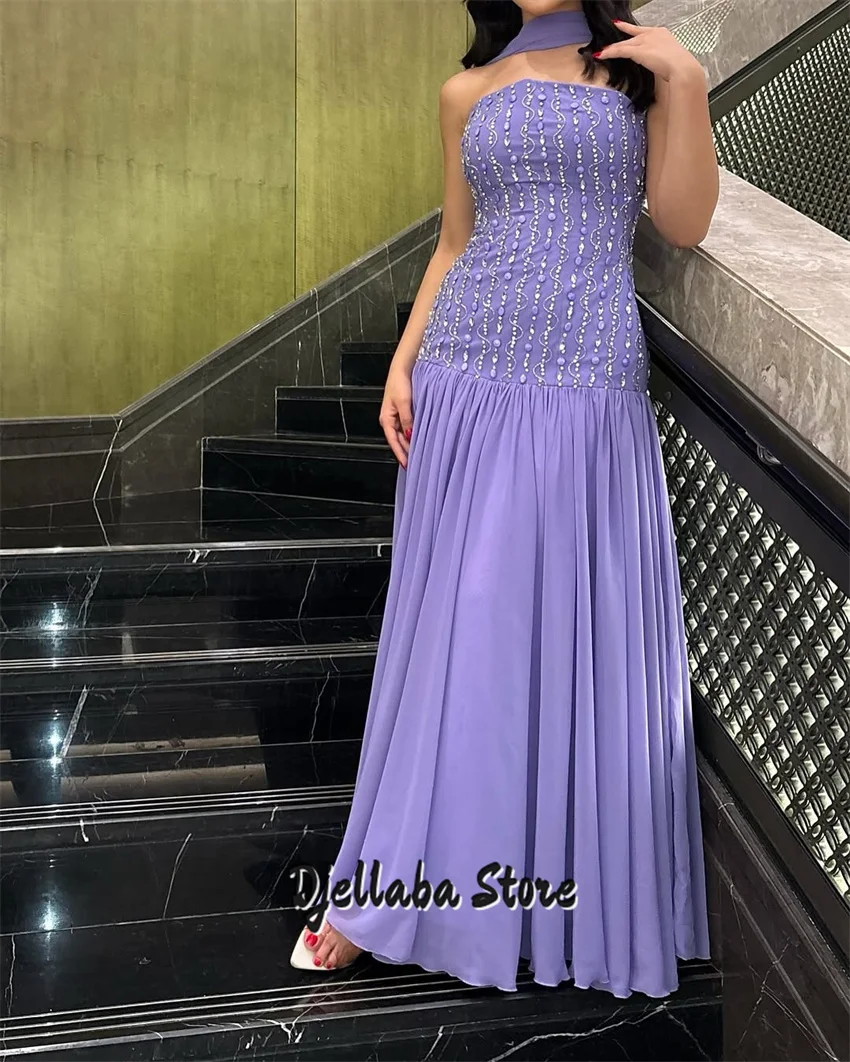 

New Blue Luxury Evening Dresses With Cape 2025 Women Dubai Beaded Crystals Wedding Party Gown Prom Dress Customized