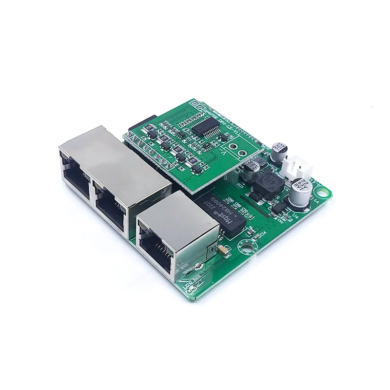 Módulo de 3 puertos Gigabit POEswitch, miniinterruptor PCBA, línea LED, 3 puertos, 10/100/1000m