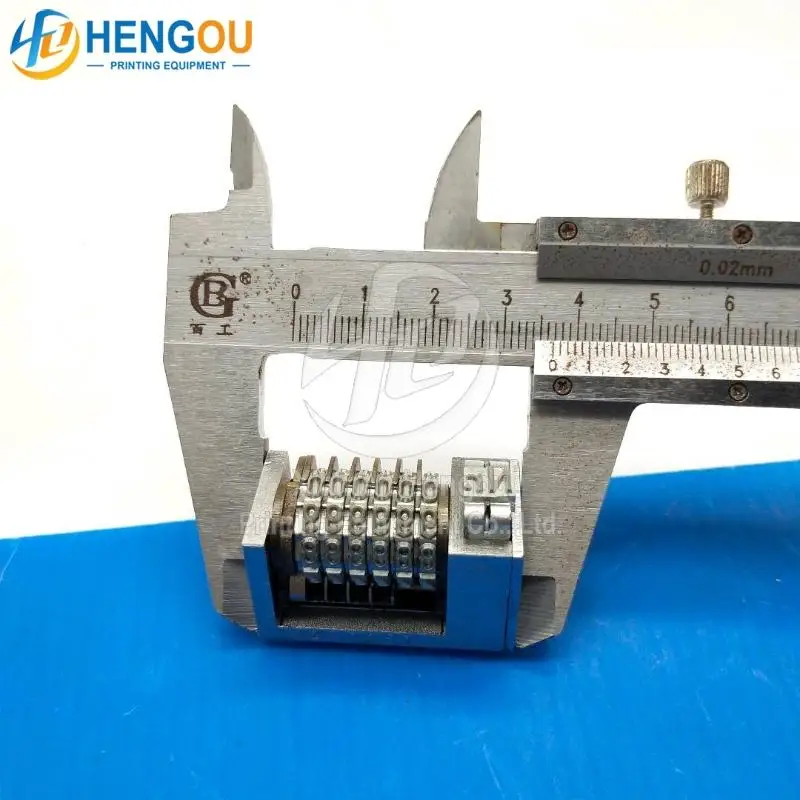 6 digits 4x8 backward full steel numbering machine Gothic Font jump mode 098765...