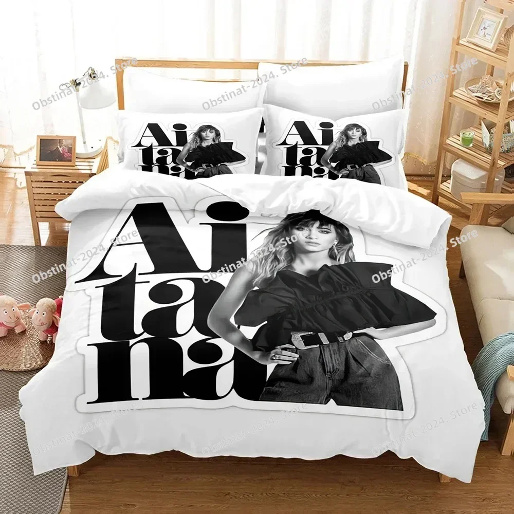 Juego de cama superior de cantante española A-Aitana, juego de cama estampado con funda de almohada, funda nórdica, individual, doble, tamaño Queen, súper King