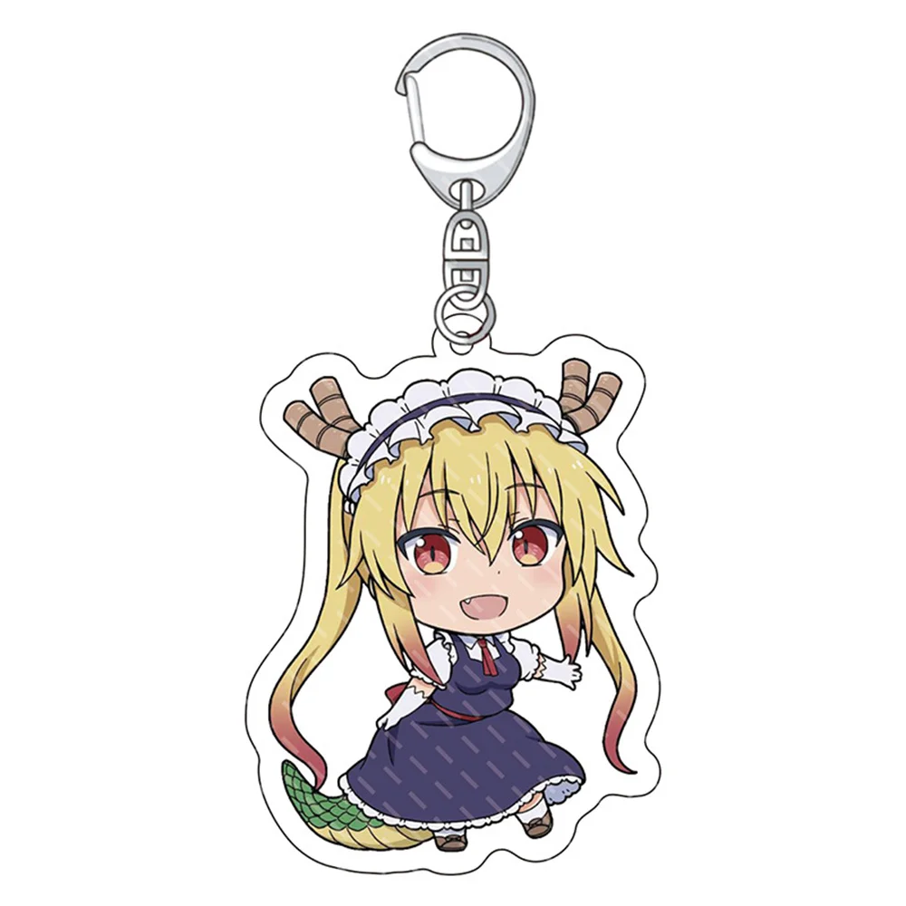 Q Type Anime Kobayashi San Chi No Maid Dragon Keychain Miss Kobayashi's Dragon Maid Kanna Kamui Figures Acrylic Key Chain Holder