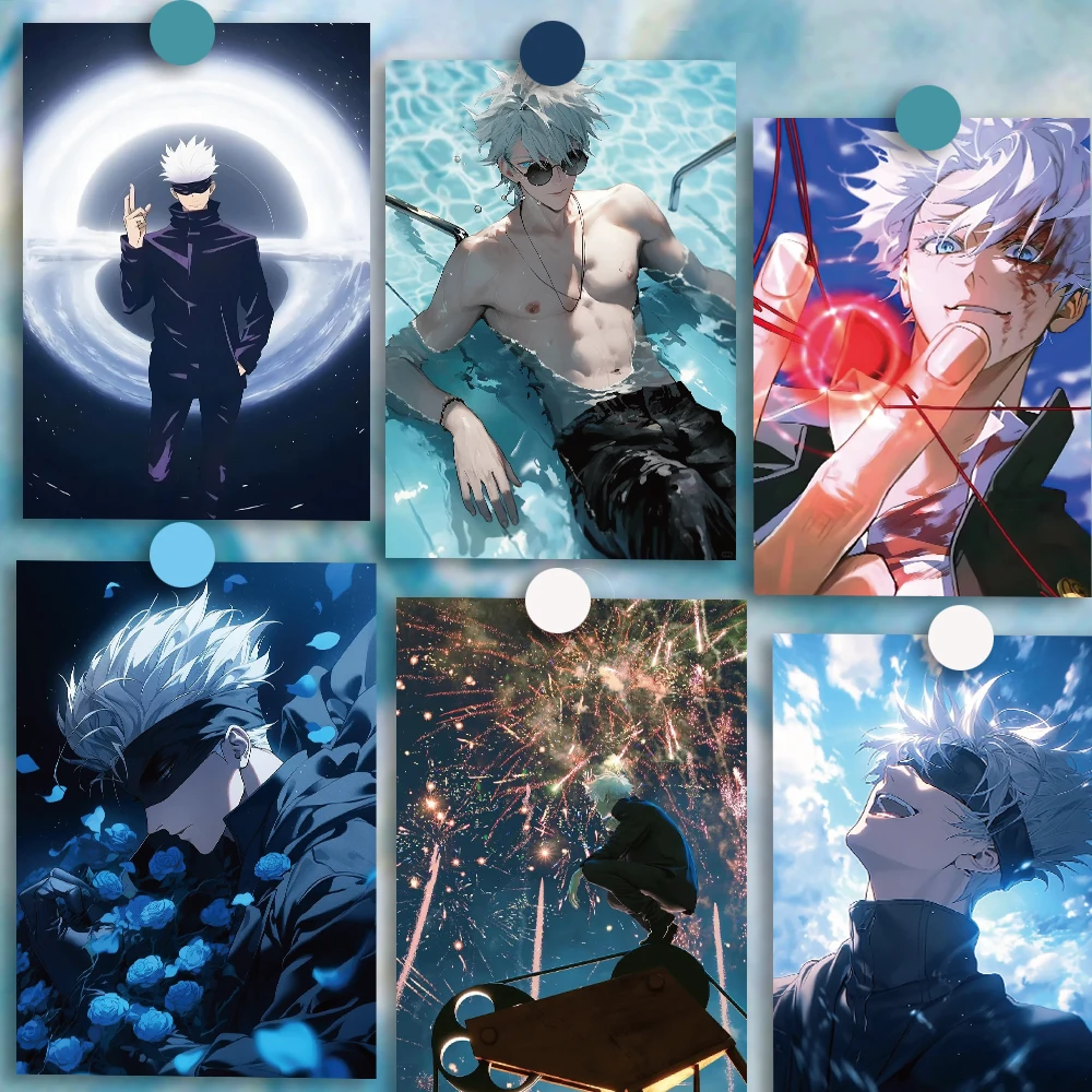 15 Sheets/set Jujutsu Kaisen Satoru Gojo Series Postcard Card Stickers French Romantic Interior Decoration Stickers Wholesale