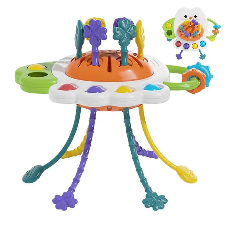 

Pull String Activity Toy Activity Teething Sensory Toy Colorful Owl Shape Gripping Exercise Tool For Thanksgiving Children's Day