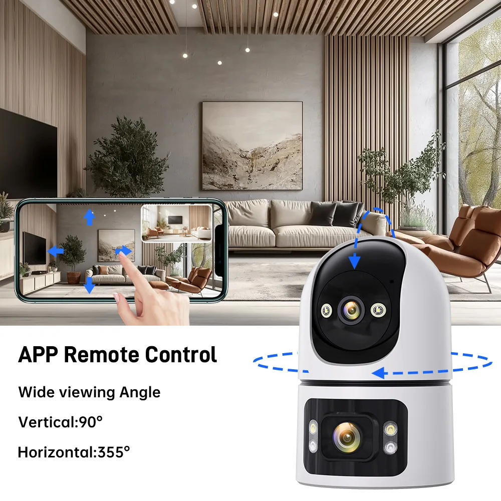 6MP UHD O-KamAPP Bluetooth Dual Lens Video Linkage Full Color IP Camera AI Humanoid Detection Home Security CCTV Baby Monitor
