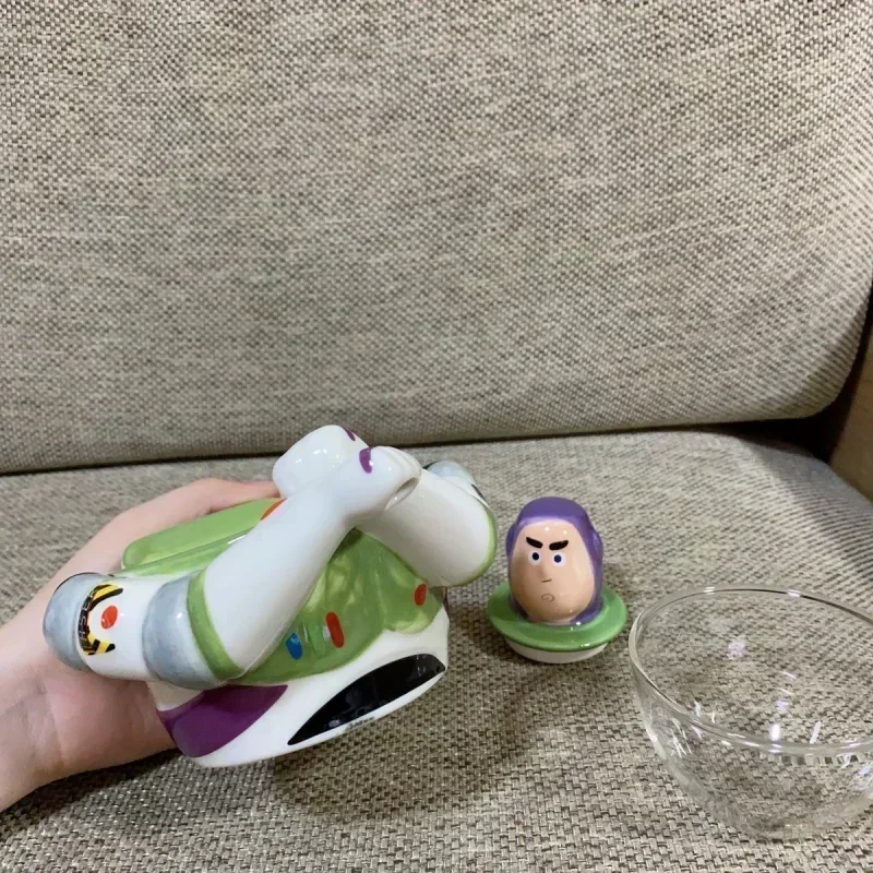 

Toy Story Disney Buzz Lightyear Creative Ceramic Teapot Cup Set Desktop Model Decoration Children Birthday Christmas Gift