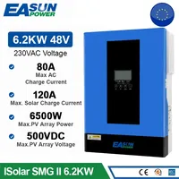 EASUN Hybrid Solar Inverter 6200W Pure Sine Inverter 120A MPPT Solar Charge Controller 48V 220V PV Input 500V With Wifi Newest