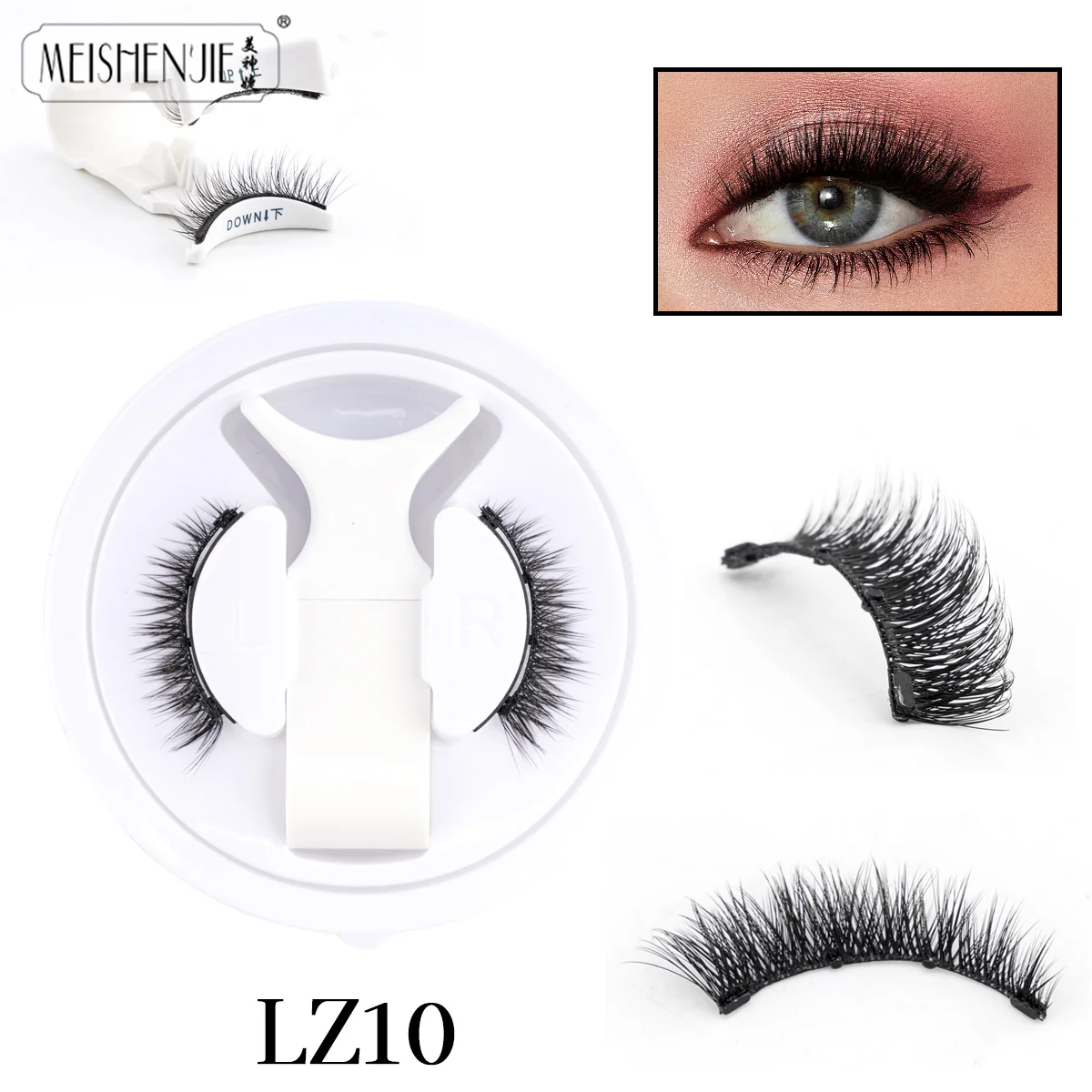 Magnetic Eyelashes Set, Natural Mink Lashes